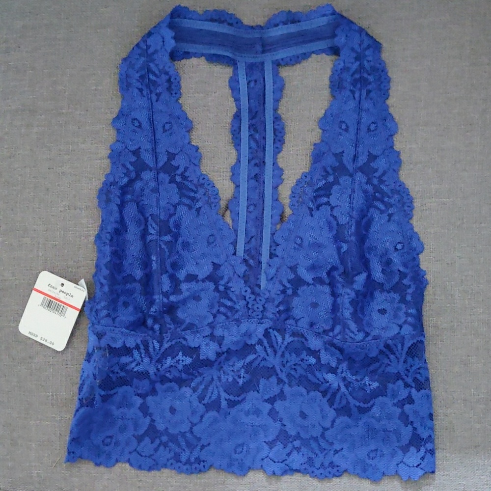 FREE PEOPLE lace halter bra XS NWT